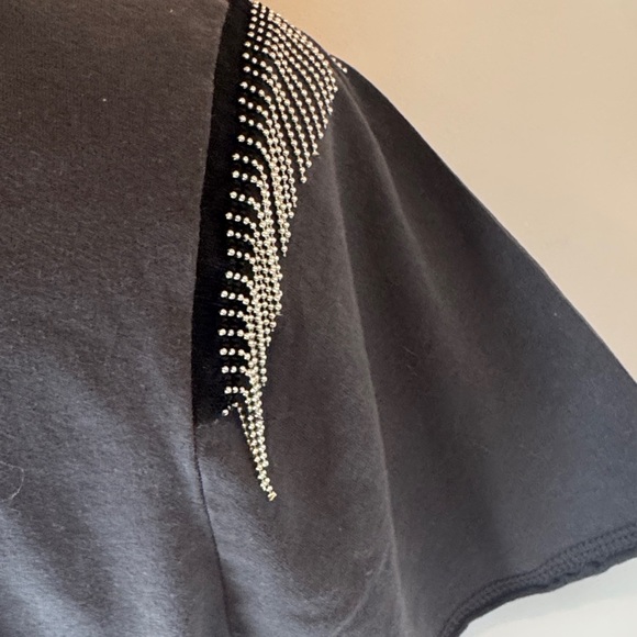 All Saints Grey t-shirt W/Metal Fringe Size Large - Picture 15 of 16